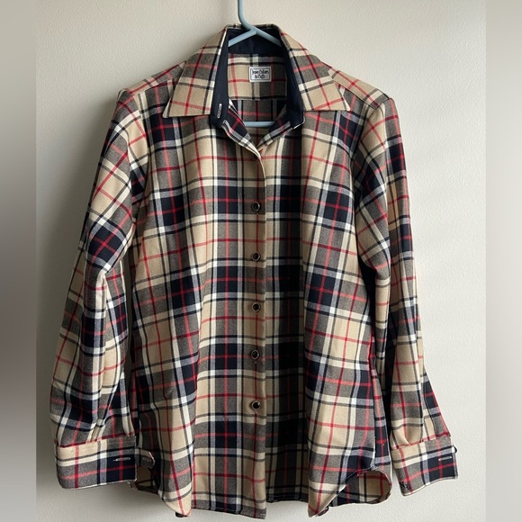 Designer Plaid button down shirt size M Made in USA - Picture 1 of 11